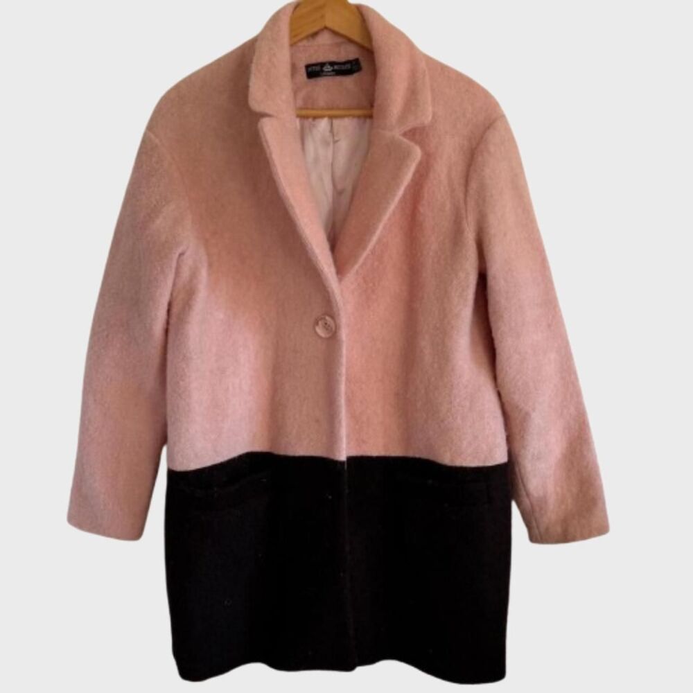 Little-mistress Women's Pink Coat Pink Black Dipped Winter Coat 🧥